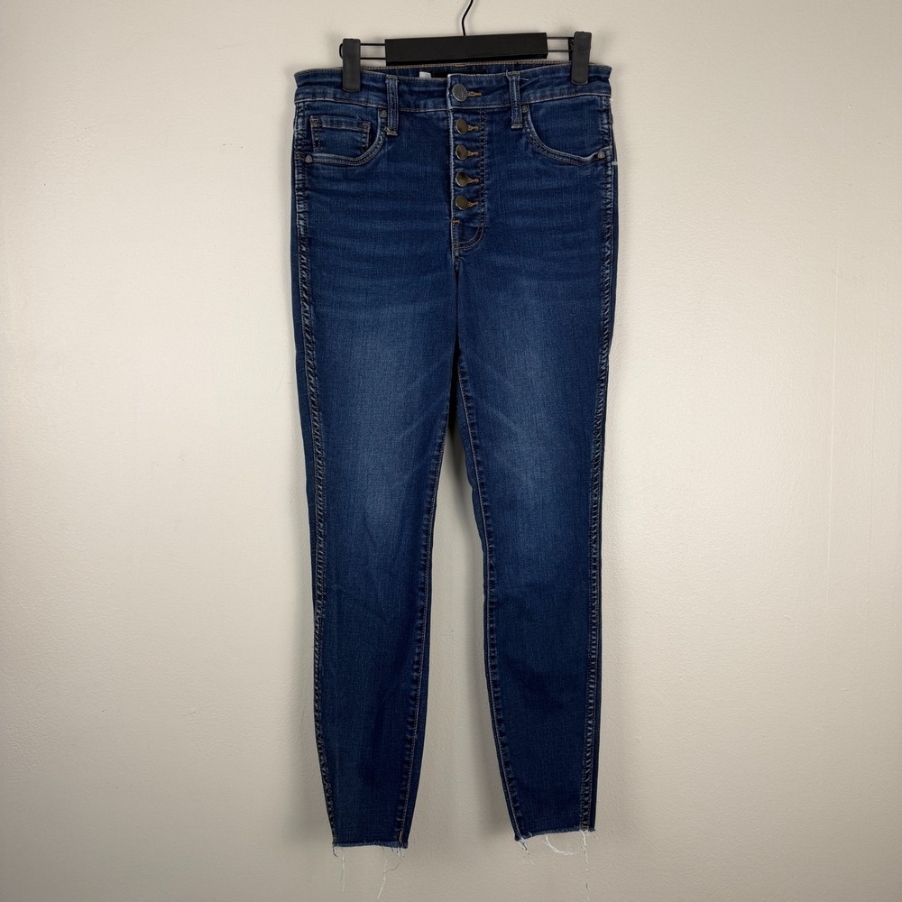 Kut From The Kloth Skinny Jeans Womens 2 (27x26) Blue Denim Dark Wash Button-Fly